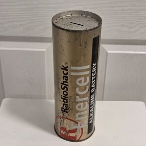 Vintage Oversized 12" RadioShack Enercell Alkaline Battery Coin Bank Home Accent